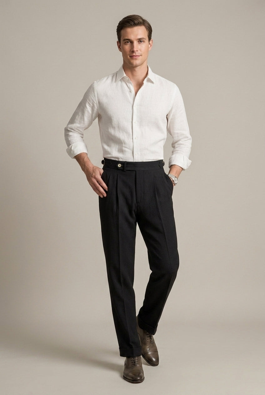 Men’s Casual Dress Pants Straight Fit Office Work Trousers
