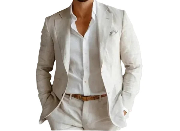 Men's Slim Fit Two Piece Suit Formal Business Blazer and Trousers Set