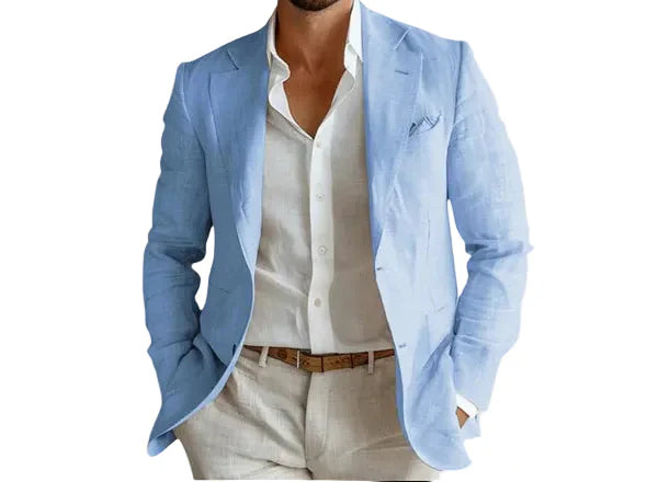 Men's Slim Fit Two Piece Suit Formal Business Blazer and Trousers Set