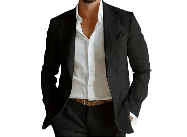 Men's Slim Fit Two Piece Suit Formal Business Blazer and Trousers Set