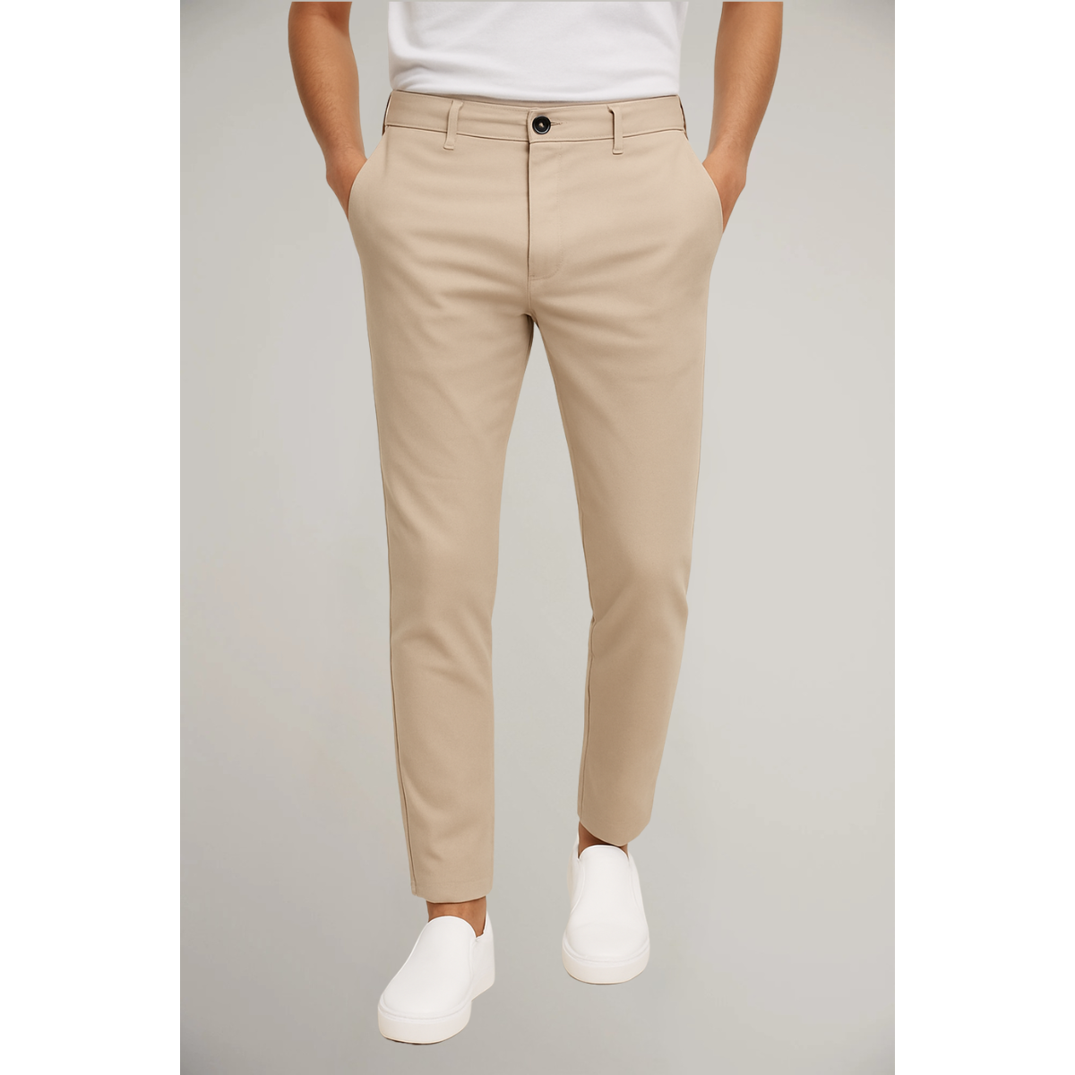 Men’s Casual Dress Pants Slim Fit Work Office Trousers Everyday Wear