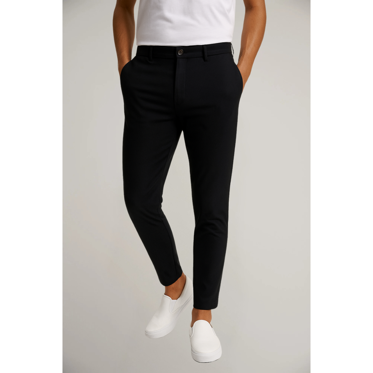 Men’s Casual Dress Pants Slim Fit Work Office Trousers Everyday Wear