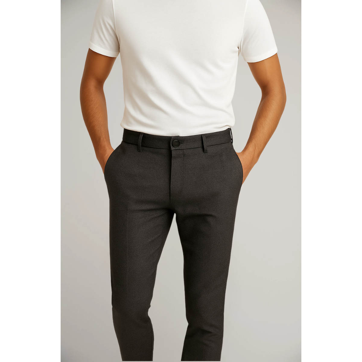 Men’s Casual Dress Pants Slim Fit Work Office Trousers Everyday Wear