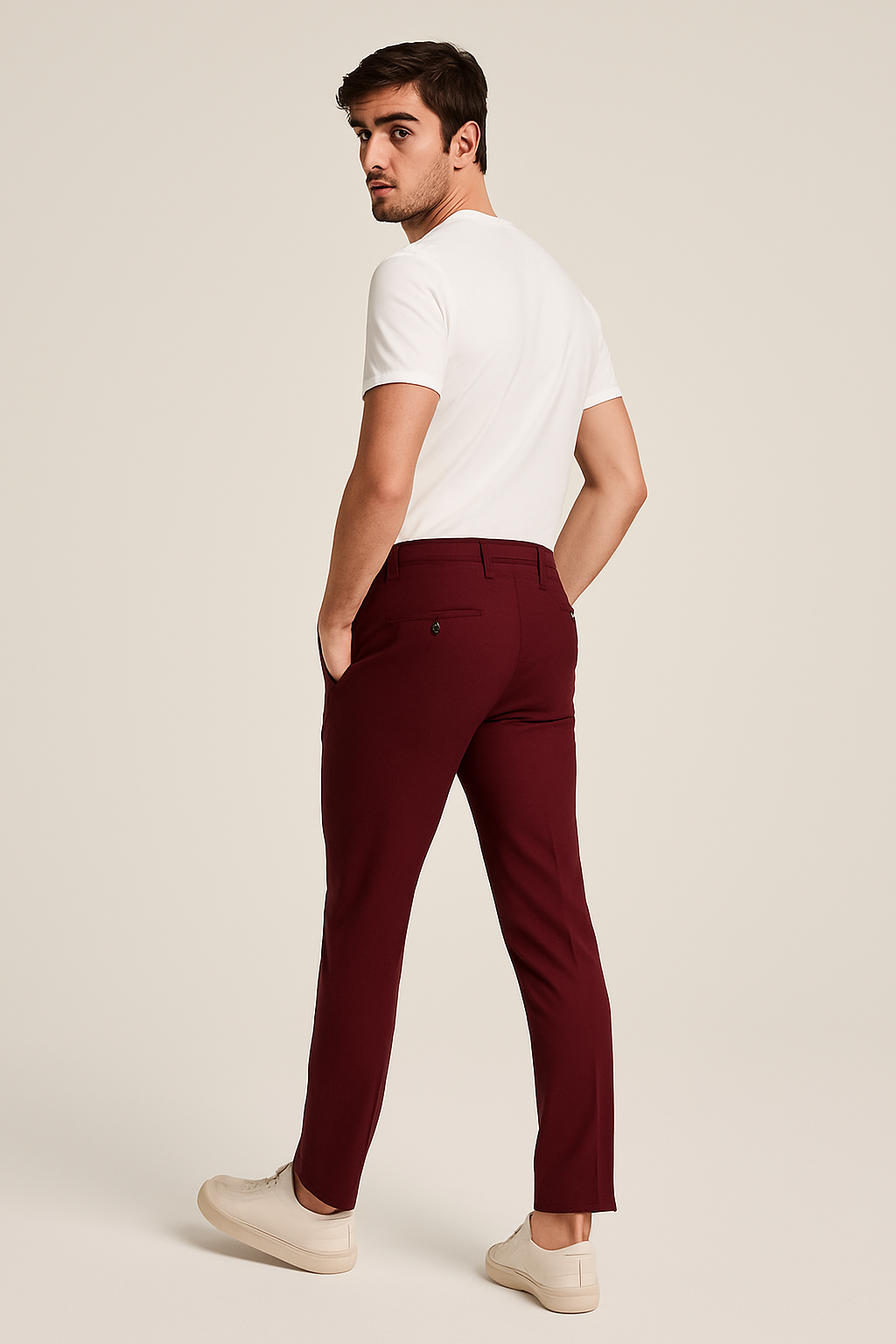 Men’s Casual Dress Pants Slim Fit Work Office Trousers Everyday Wear