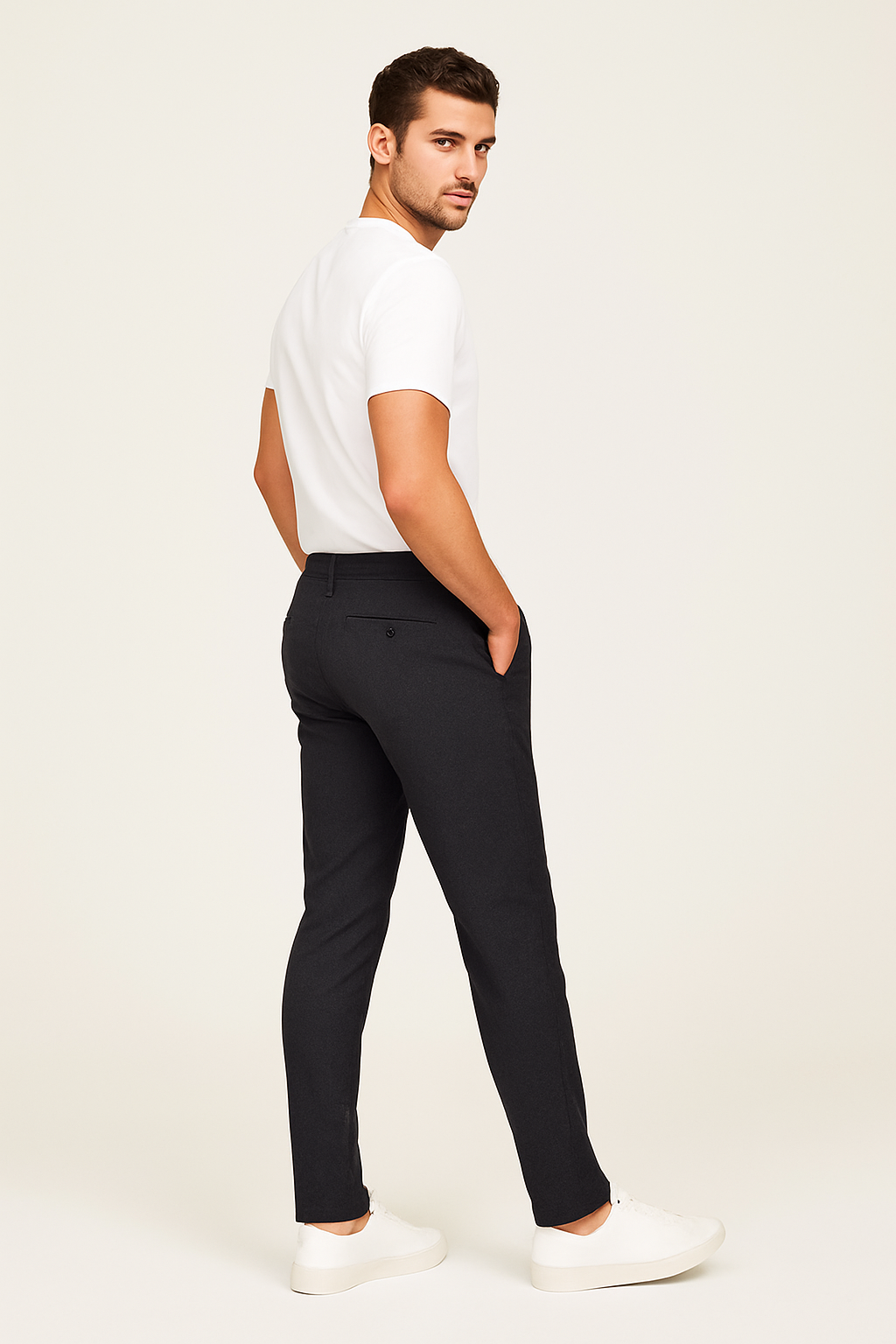 Men’s Casual Dress Pants Slim Fit Work Office Trousers Everyday Wear