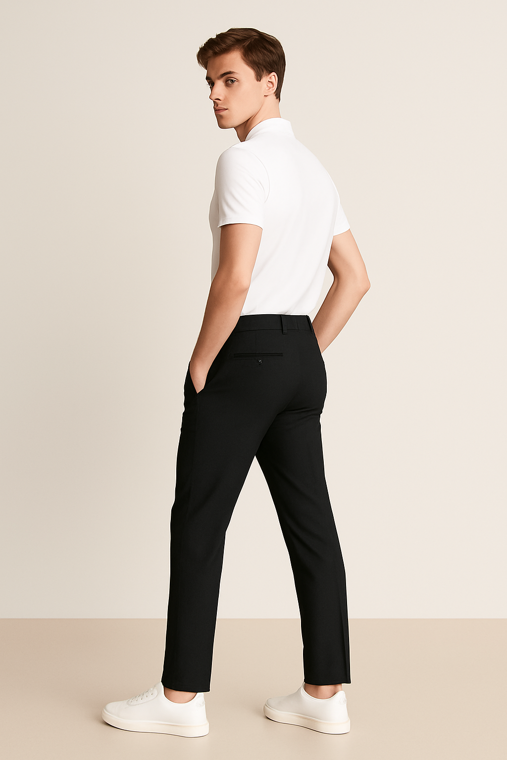 Men’s Casual Dress Pants Slim Fit Work Office Trousers Everyday Wear
