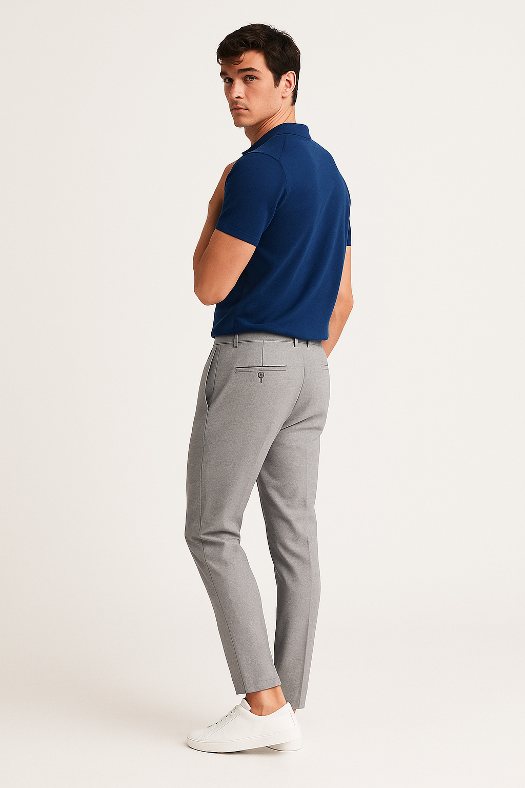 Men’s Casual Dress Pants Slim Fit Work Office Trousers Everyday Wear