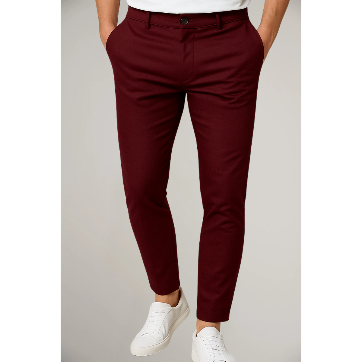 Men’s Casual Dress Pants Slim Fit Work Office Trousers Everyday Wear