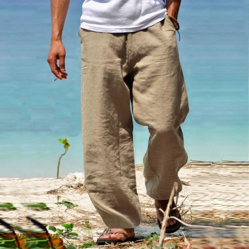 Men’s Casual Wide Leg Pants Relaxed Fit Drawstring Waist Everyday Trousers