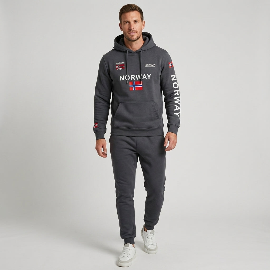 Men’s Hoodie Norway Tracksuit Set Casual Sweatshirt Jogger Pants Outfit