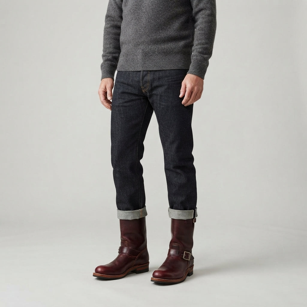 Men’s Western Boots Tall Buckle Detail Casual Footwear