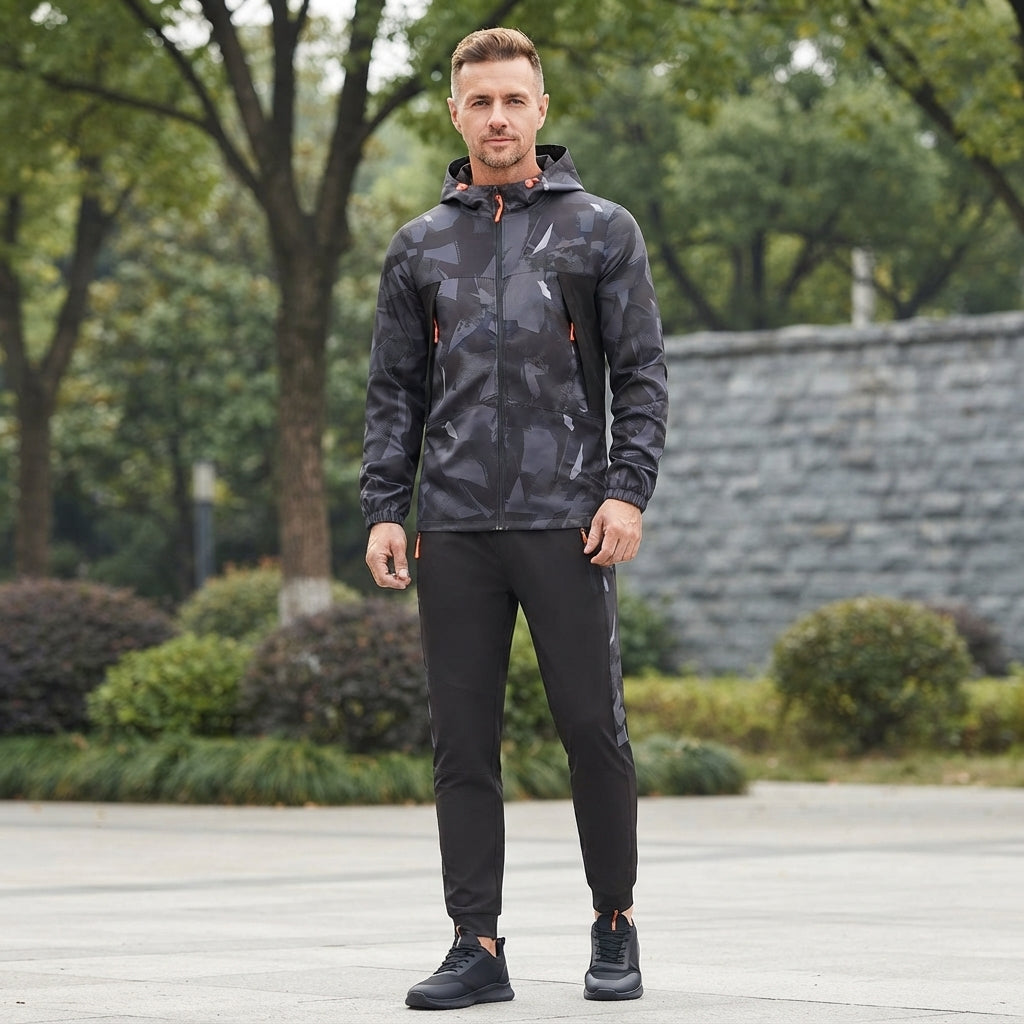 Men's 2 Piece Tracksuit Matching Set with Hooded Jacket and Joggers