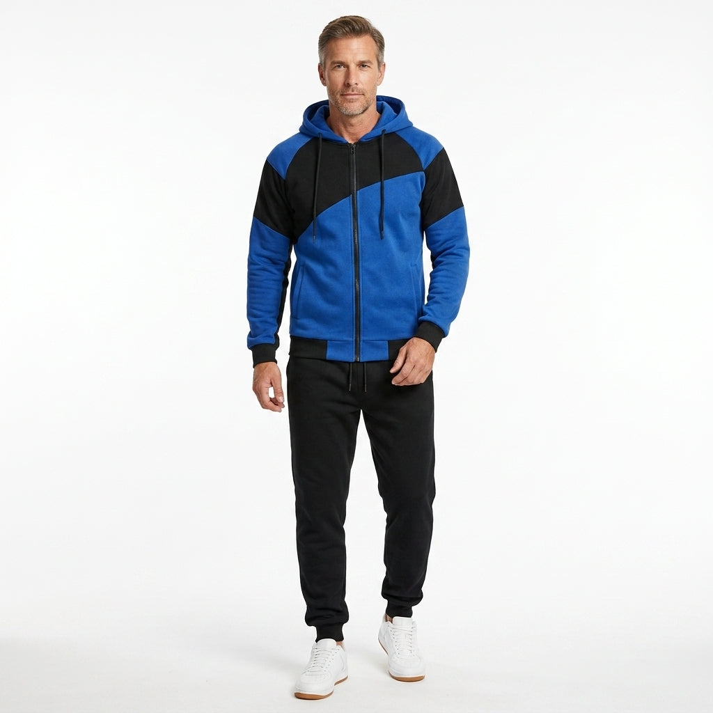 Men’s Hoodie Tracksuit Set Casual Zip Up Jacket Jogger Pants