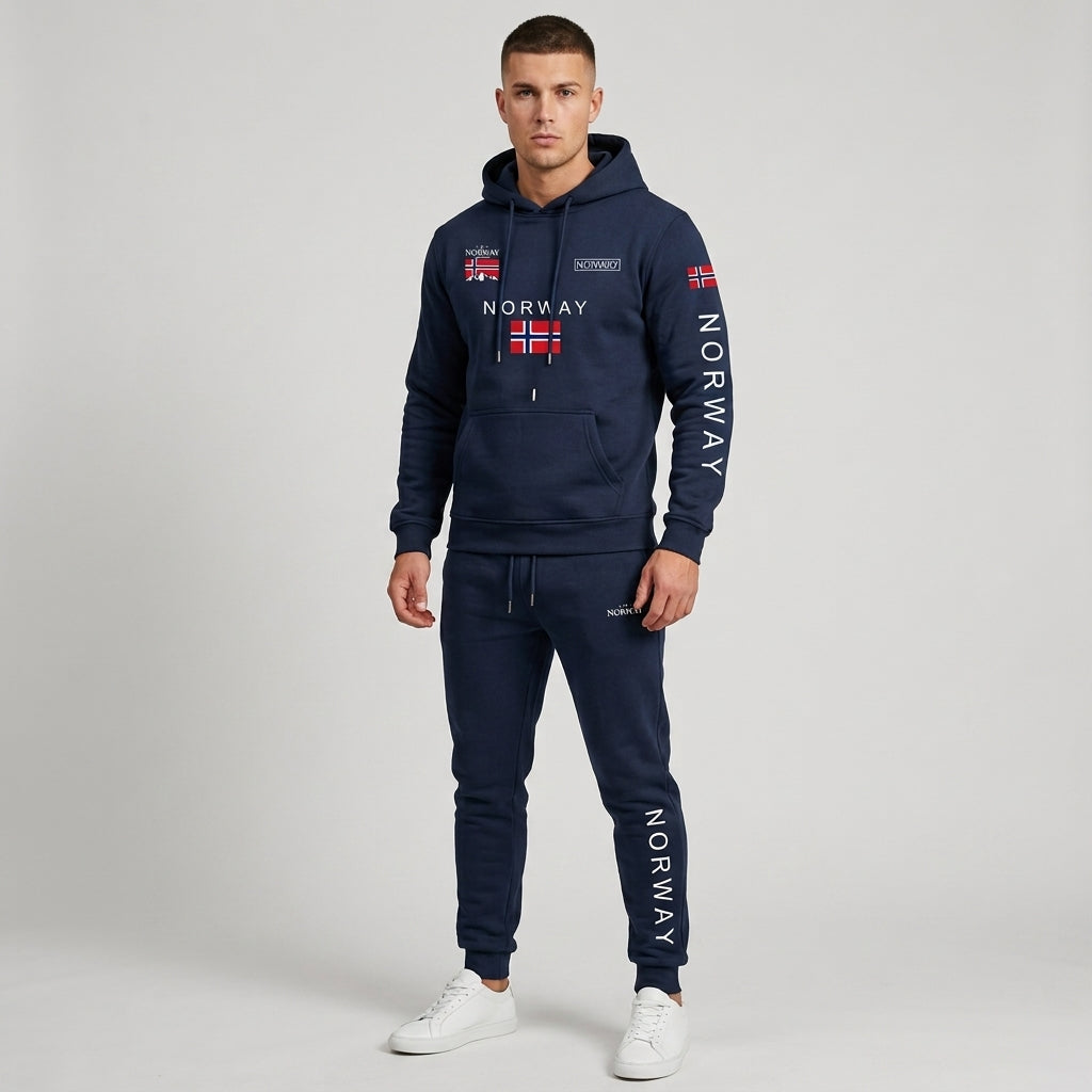 Men’s Hoodie Norway Tracksuit Set Casual Sweatshirt Jogger Pants Outfit