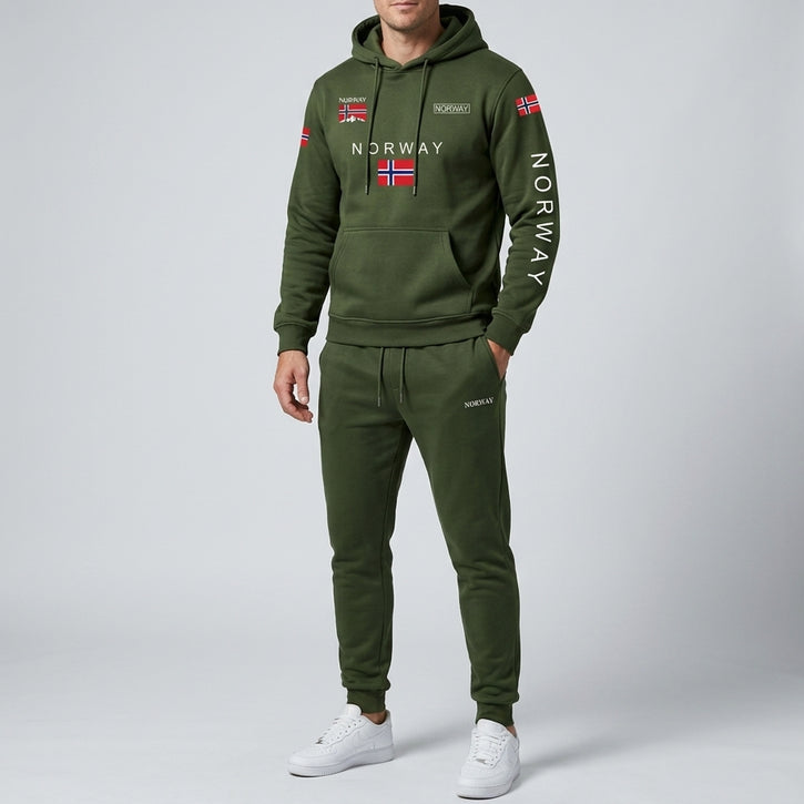 Men’s Hoodie and Jogger Set Norway Casual Tracksuit Outfit