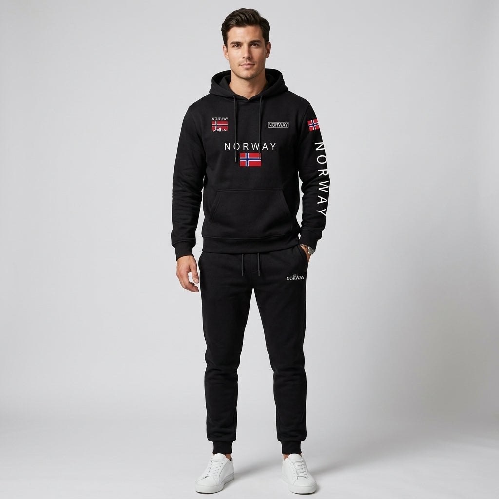 Men’s Hoodie Norway Tracksuit Set Casual Sweatshirt Jogger Pants Outfit