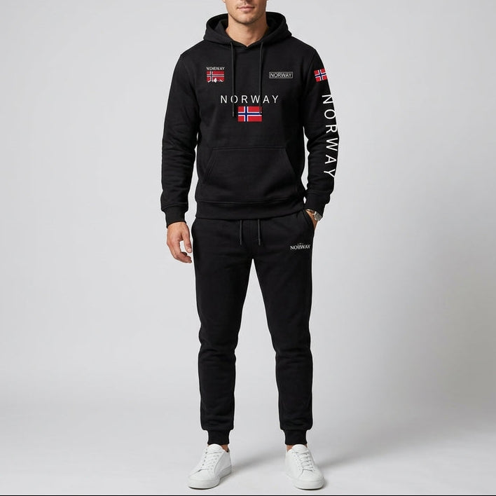 Men’s Hoodie and Jogger Set Norway Casual Tracksuit Outfit
