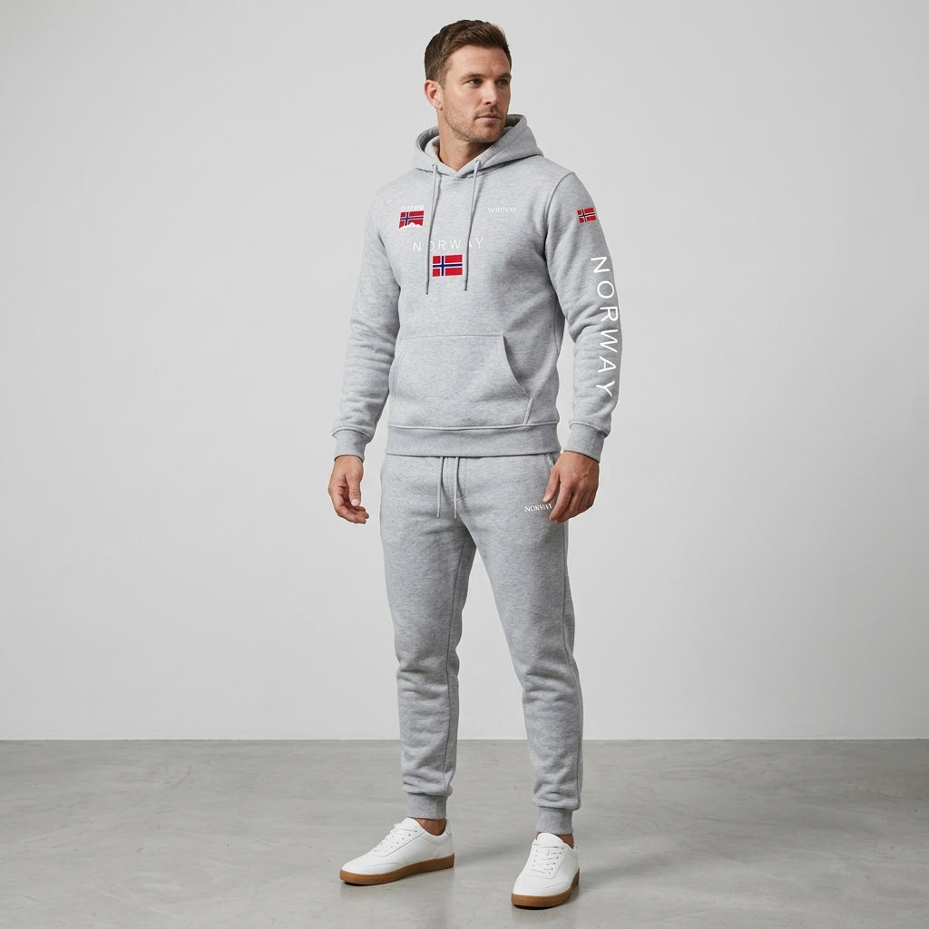 Men’s Hoodie Norway Tracksuit Set Casual Sweatshirt Jogger Pants Outfit