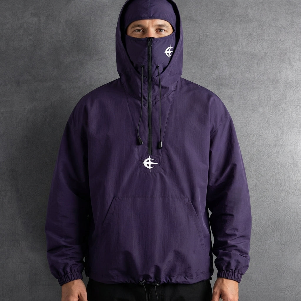 Men’s Hooded Windbreaker Jacket Casual Zip Up Outdoor Outerwear