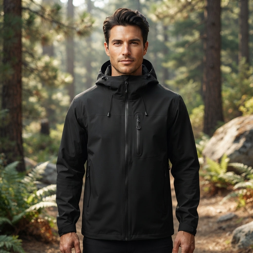 Men’s Hooded Outdoor Jacket Functional Zip Up Travel Jacket