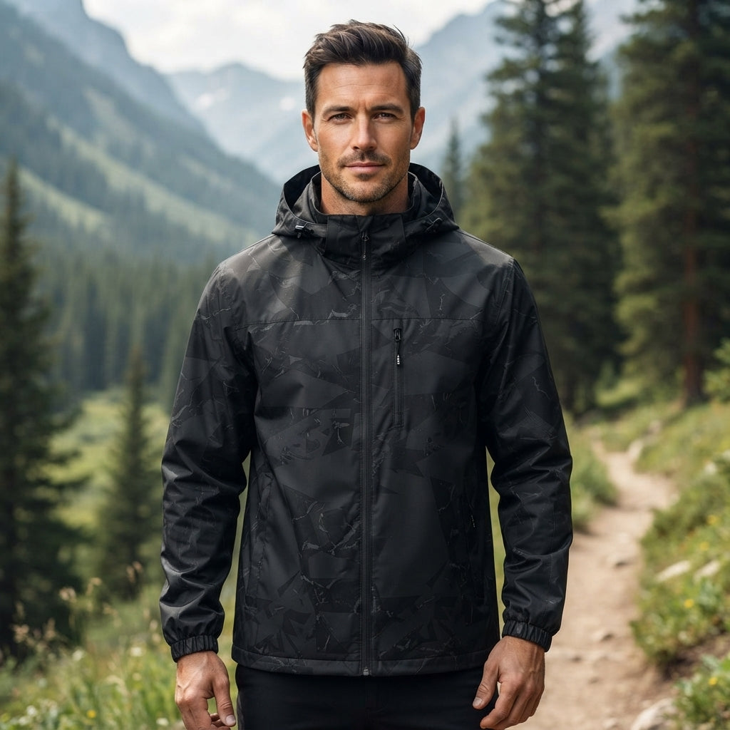 Men's Autumn Windproof Camouflage Hooded Jacket with Breathable Lining