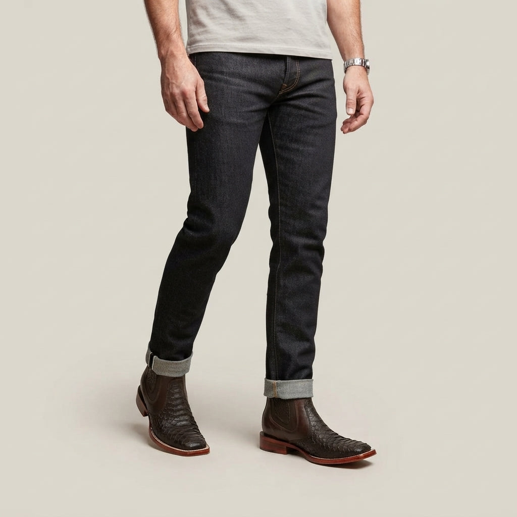 Men’s Western Ankle Boots Casual Slip On Dress Shoes
