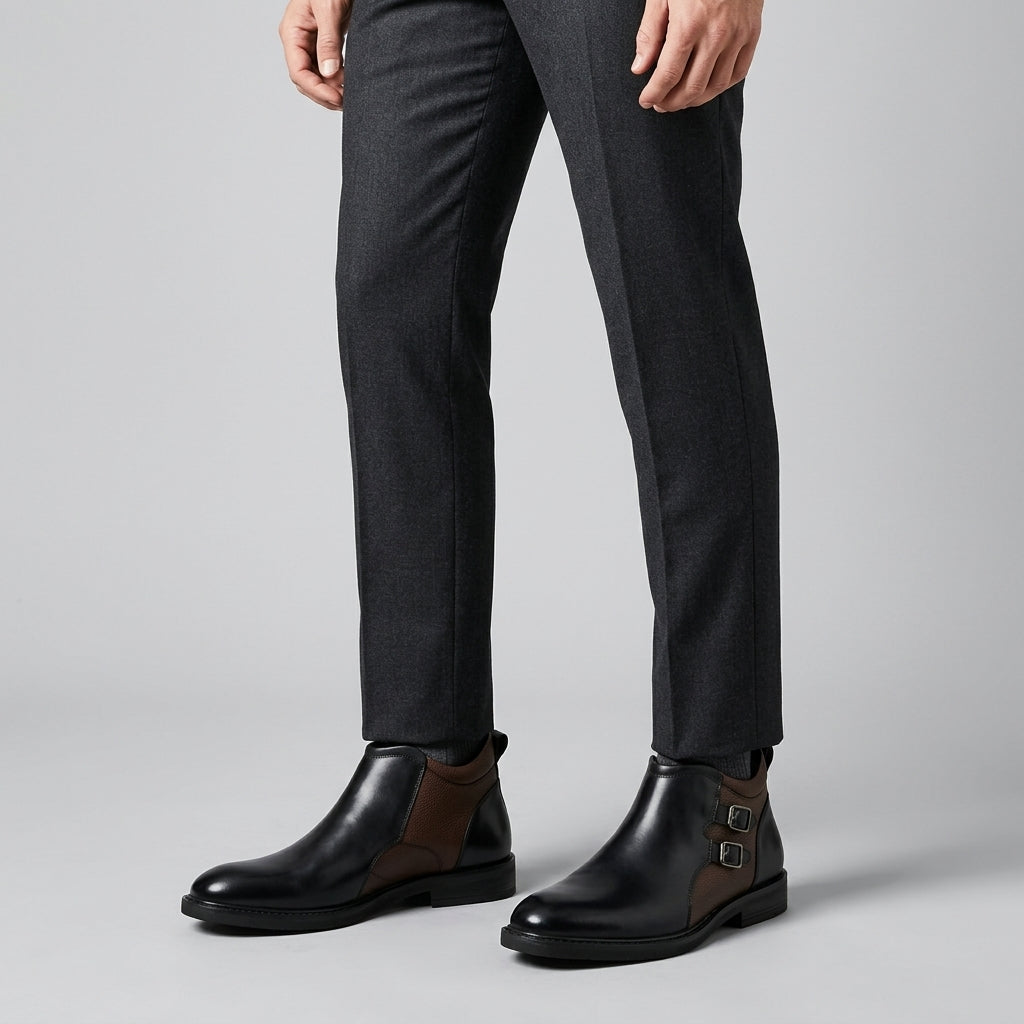 Men’s Ankle Boots Buckle Detail Casual Dress Shoes