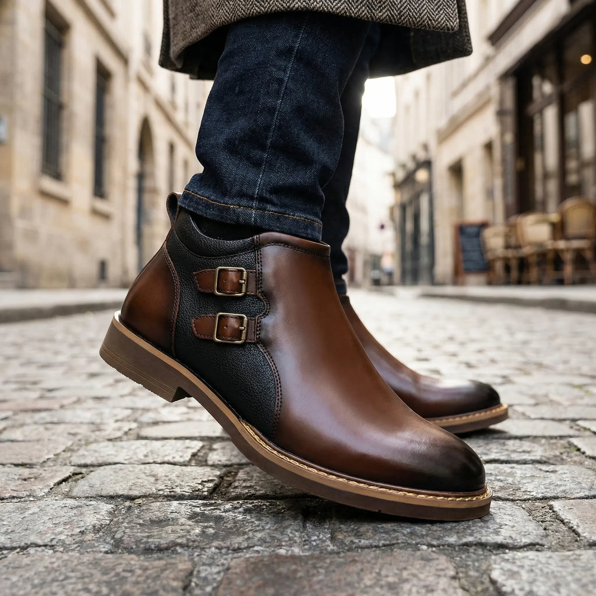 Men’s Ankle Boots Buckle Detail Casual Dress Shoes
