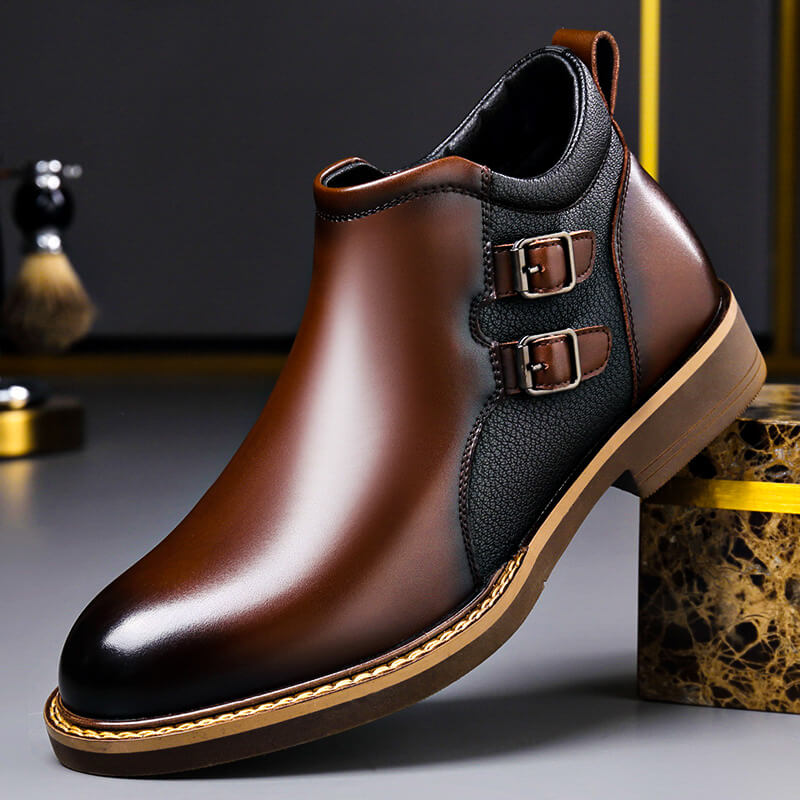 Men’s Ankle Boots Buckle Detail Casual Dress Shoes