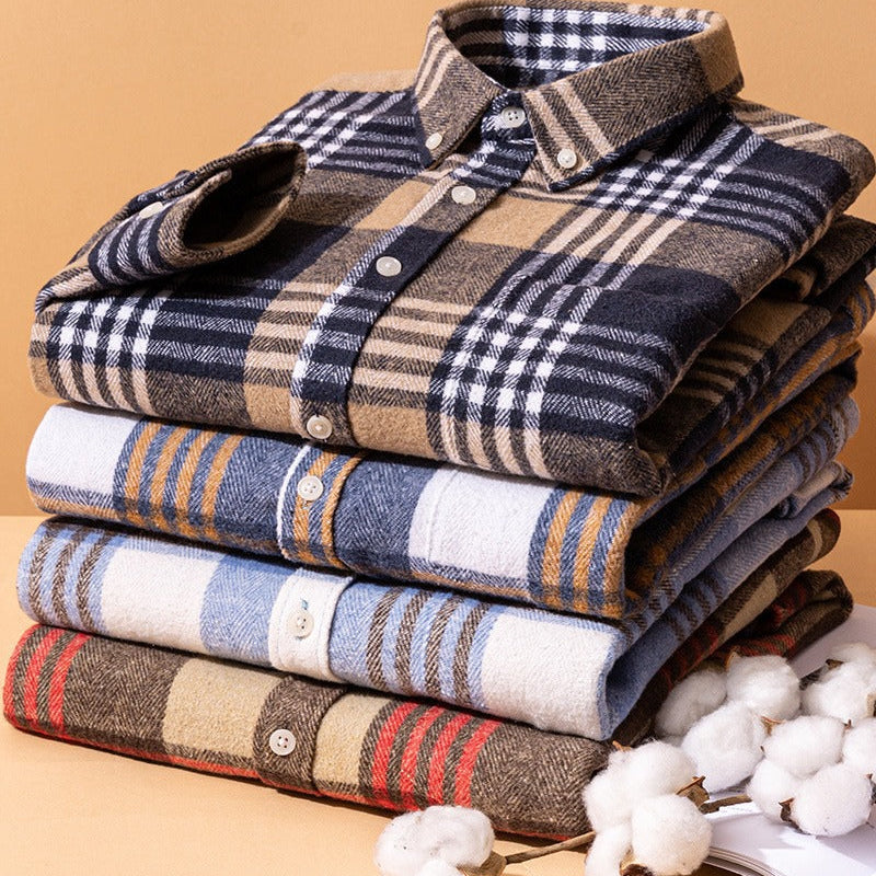The Modern Gentleman’s Flannel Pattern Button Blouse