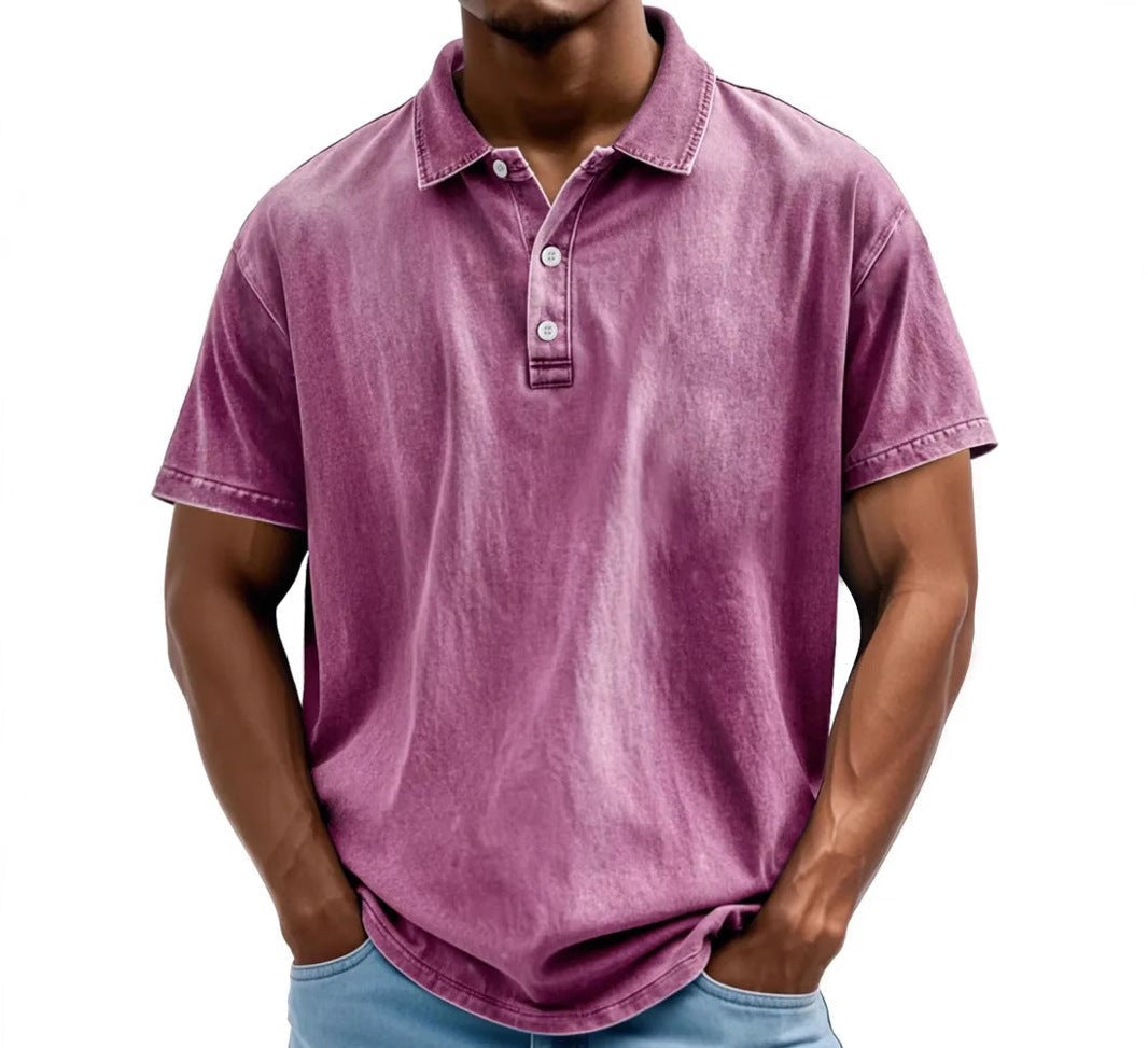 Men’s Polo Shirt Short Sleeve Casual Button