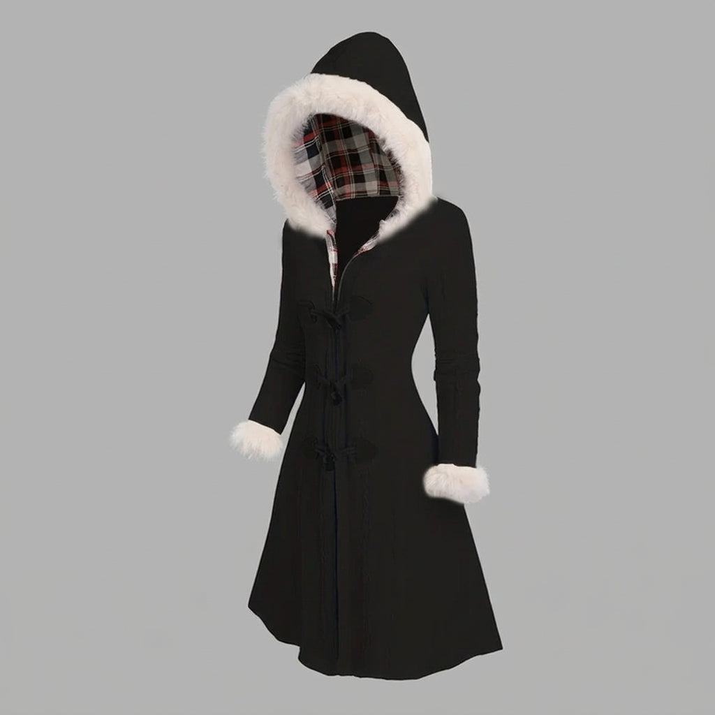 Women’s Hooded Coat Long Toggle Closure Casual Outerwear