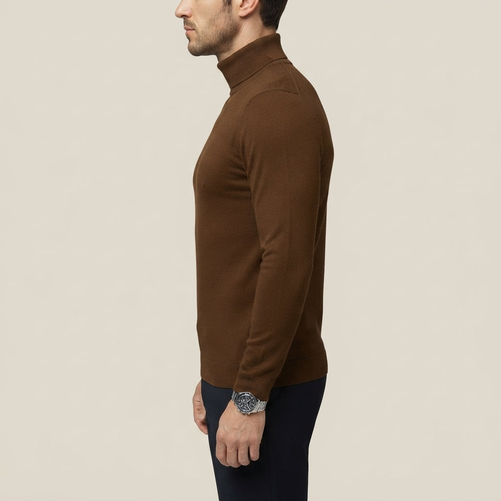 Men’s Turtleneck Shirt Long Sleeve Slim Fit Casual Top