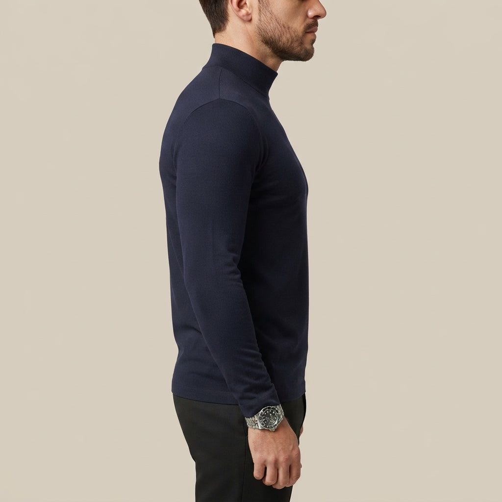 Men’s Turtleneck Shirt Long Sleeve Slim Fit Casual Top