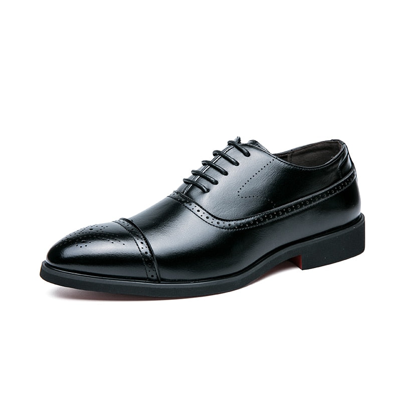 Red Bottoms Sole Leather Oxford Dress Shoes For Men