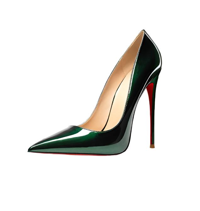 Leather High Heel Red Bottoms Stiletto Pumps Women's 8-12CM