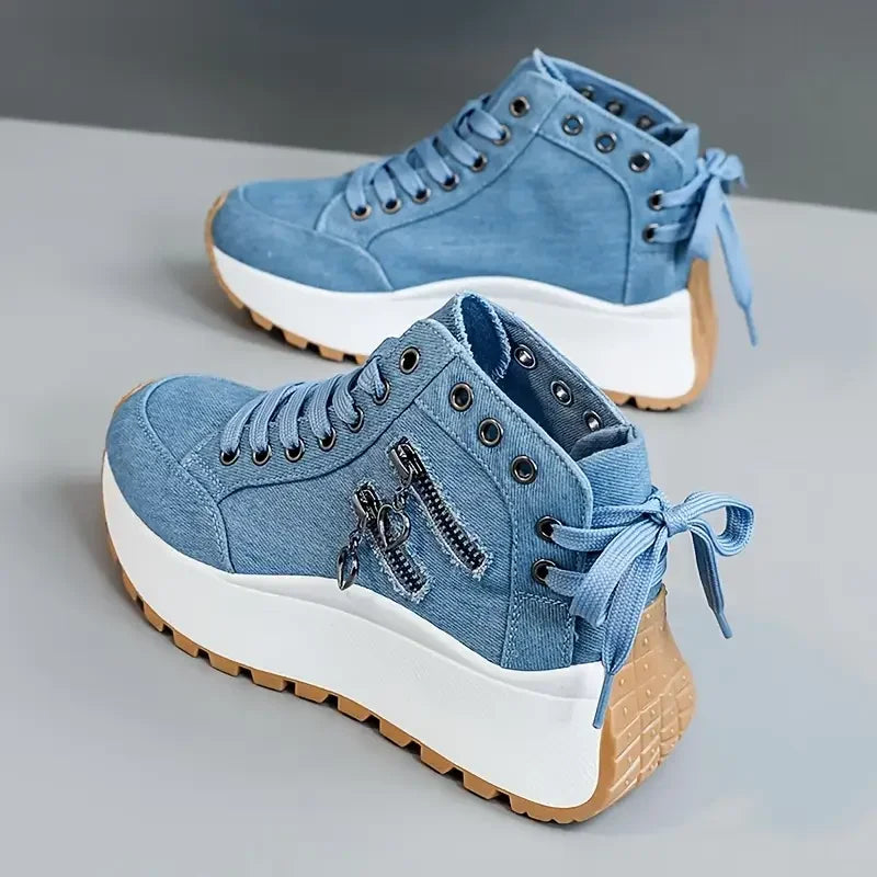 Women’s Platform Sneakers Lace Up Casual Walking Shoes