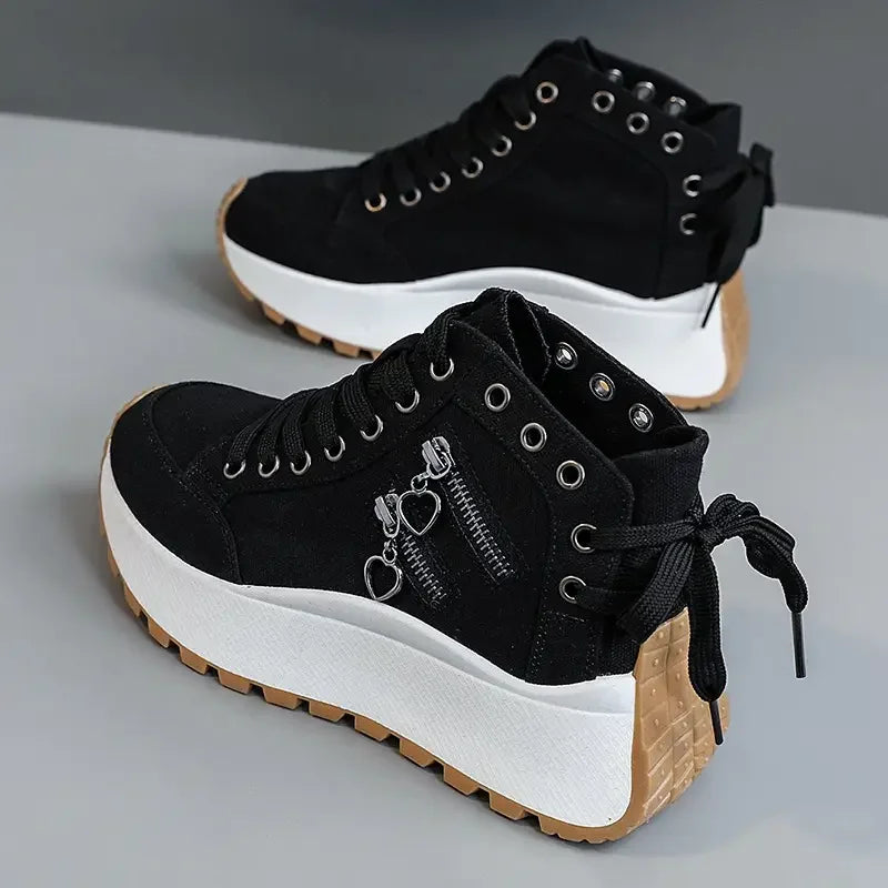 Women’s Platform Sneakers Lace Up Casual Walking Shoes