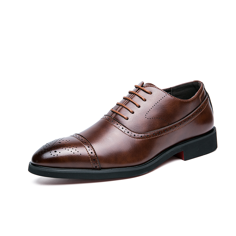 Red Bottoms Sole Leather Oxford Dress Shoes For Men