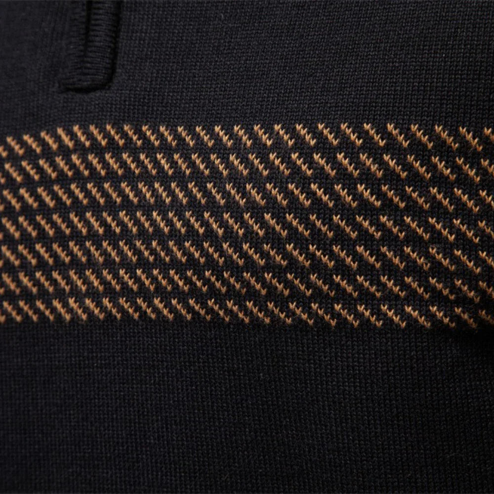 Durham Heritage Stripe Men Half Zip Sweater