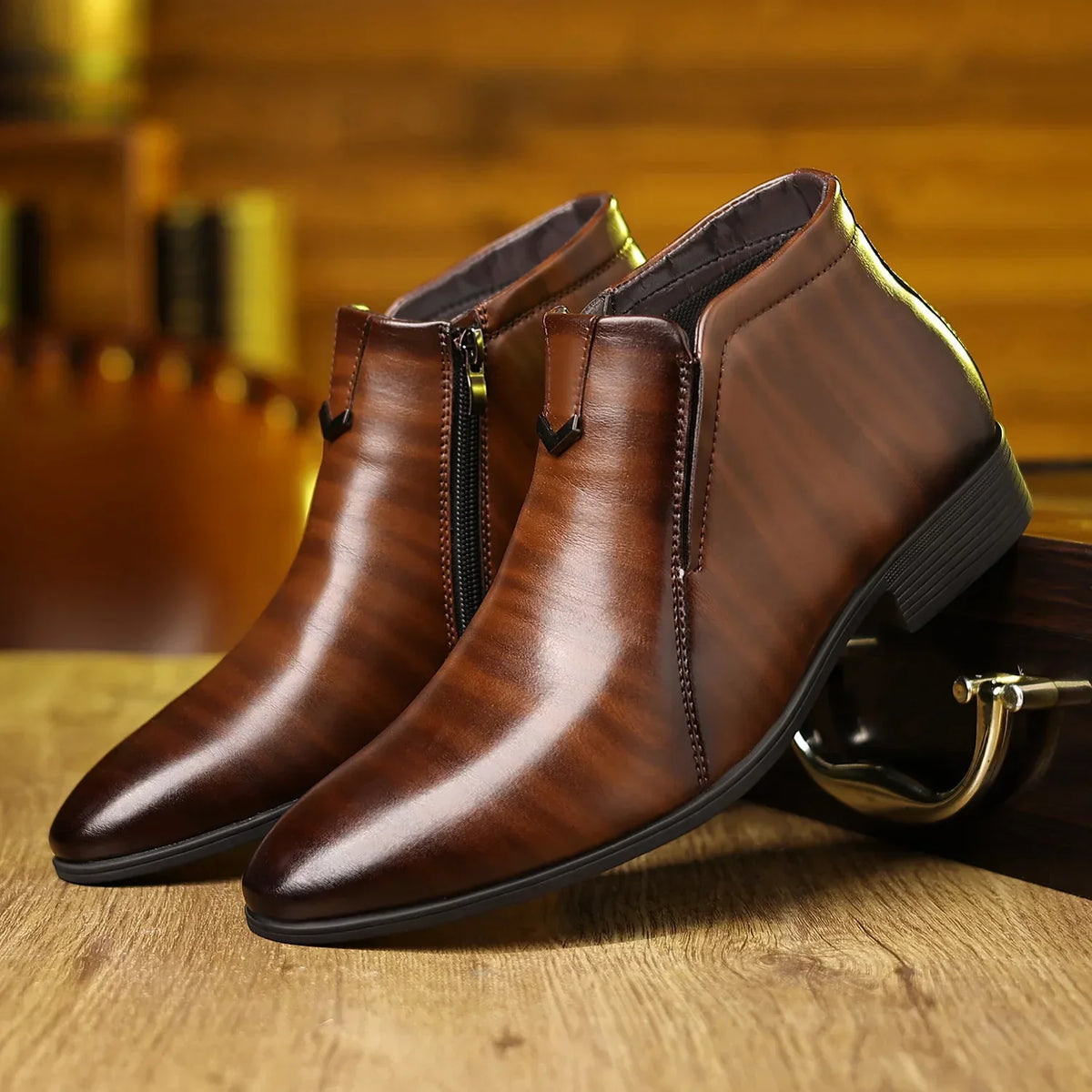 Men’s Ankle Boots Casual Zip Up Dress Shoes Everyday Footwear