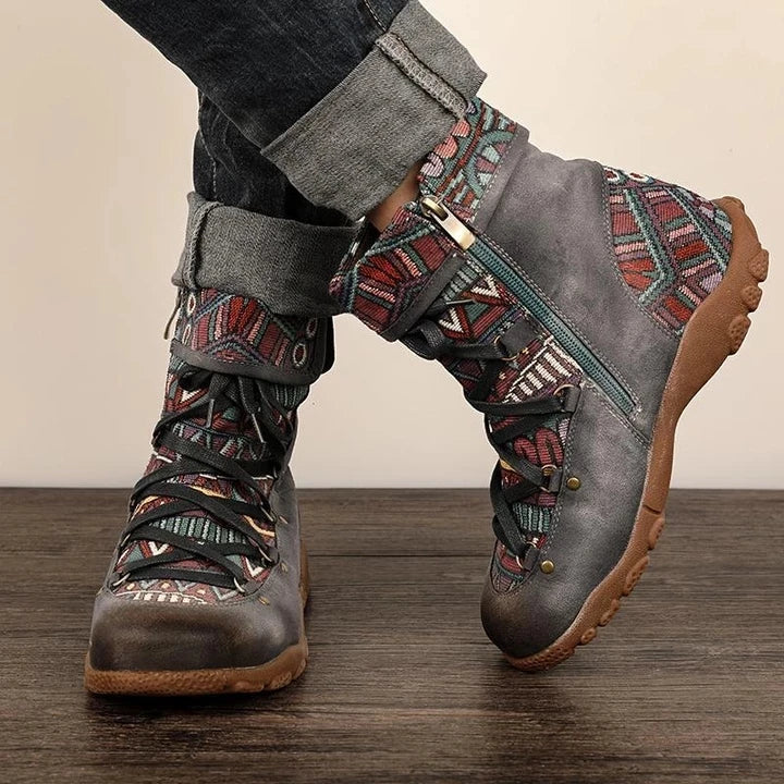 Women’s Ankle Boots Lace Up Casual Walking Shoes