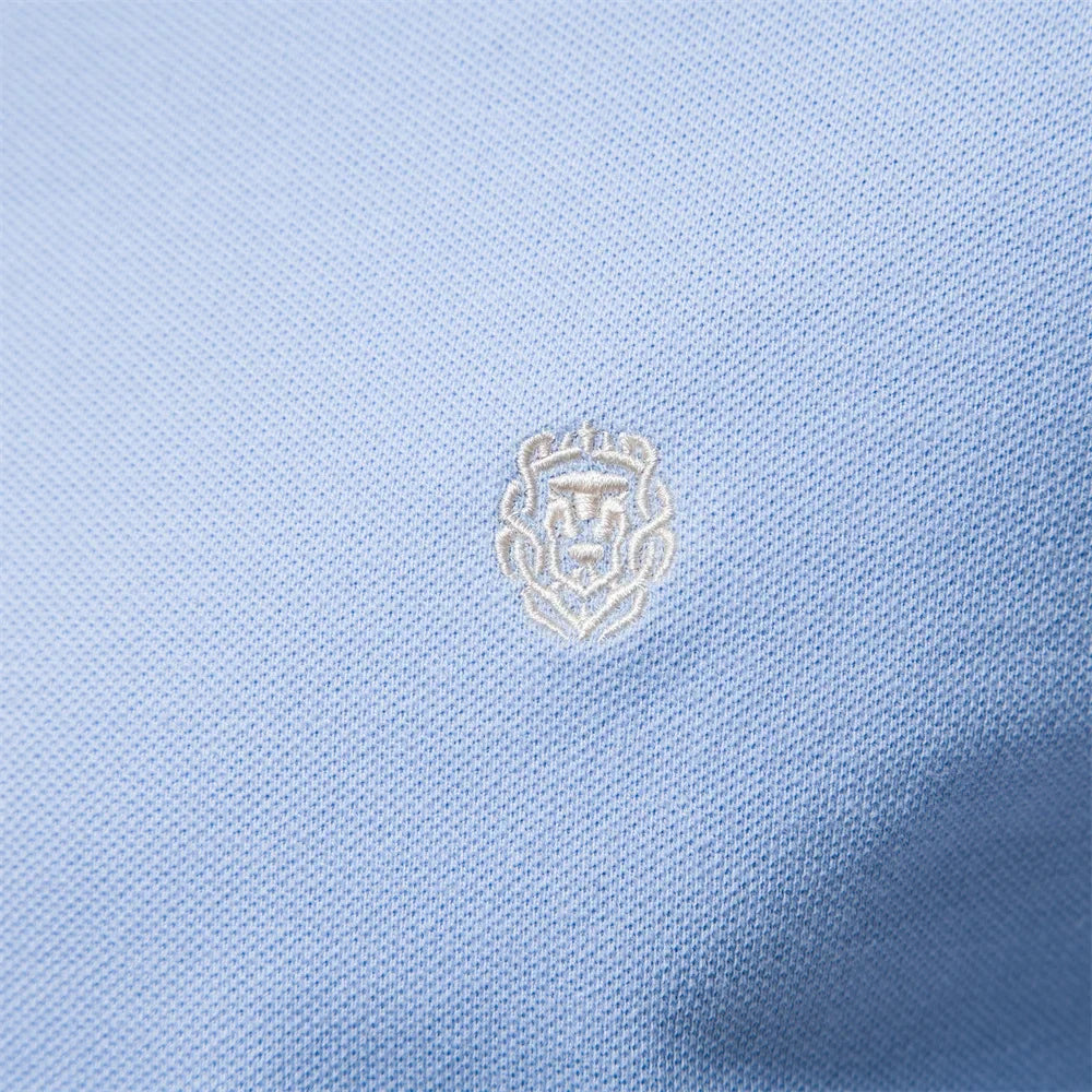 Men's Short-Sleeve Polo Shirt with Stripe Trim