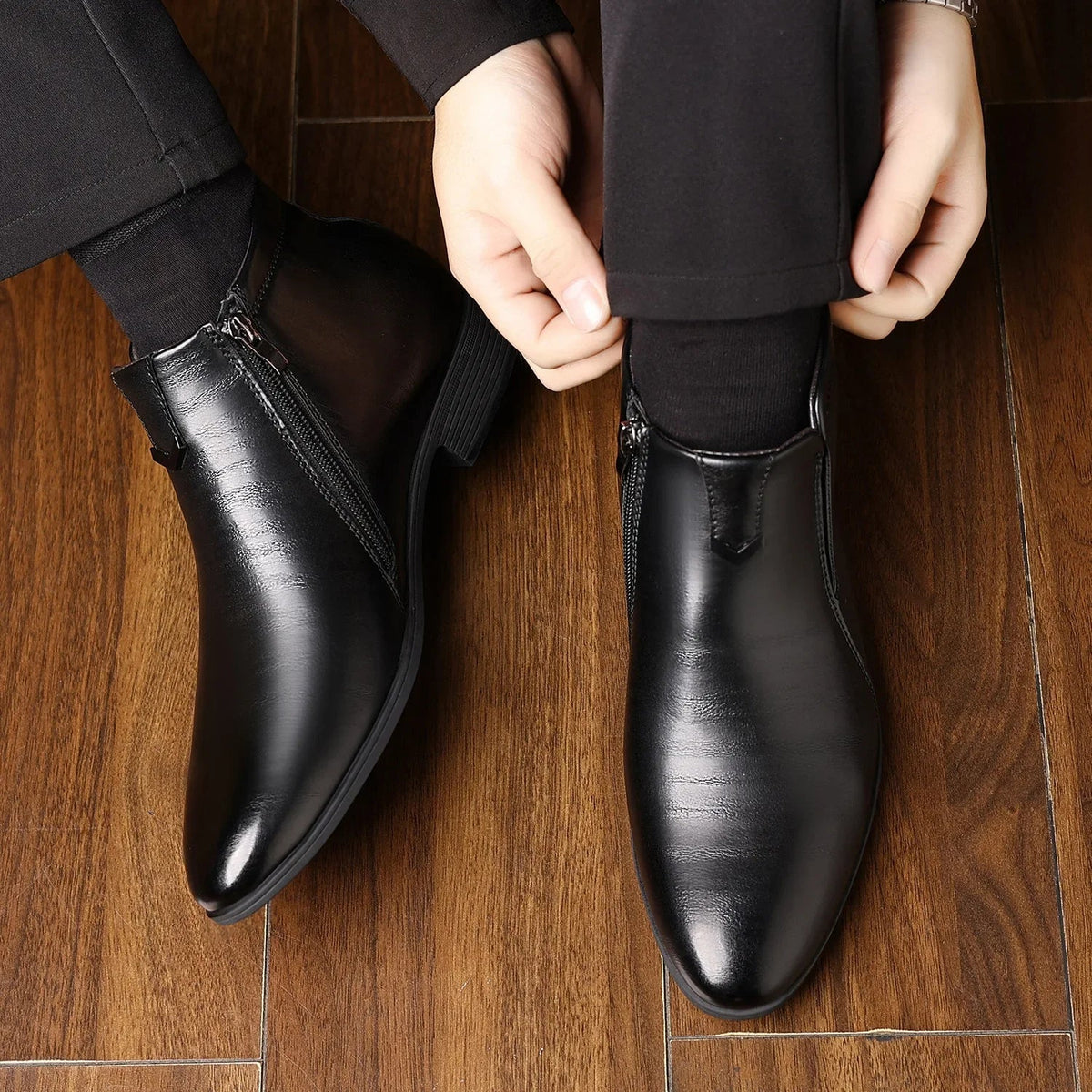 Men’s Ankle Boots Casual Zip Up Dress Shoes Everyday Footwear