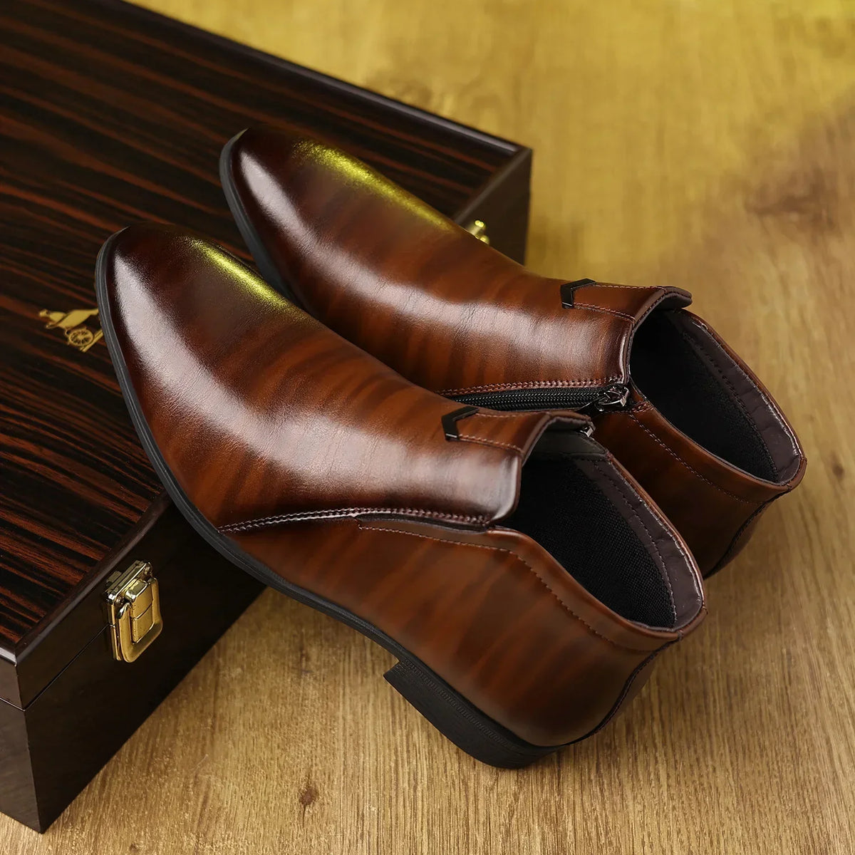 Men’s Ankle Boots Casual Zip Up Dress Shoes Everyday Footwear
