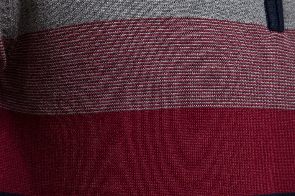 Men’s Quarter-Zip Sweater – Classic Knitted Sweater with Zipper Collar - Solorfit