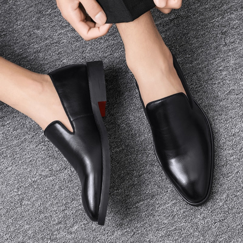 Red Bottom Classic Supportive Orthopedic Sole Leather Loafers