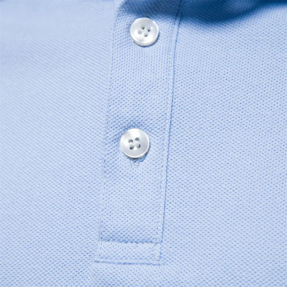 Men's Short-Sleeve Polo Shirt with Stripe Trim