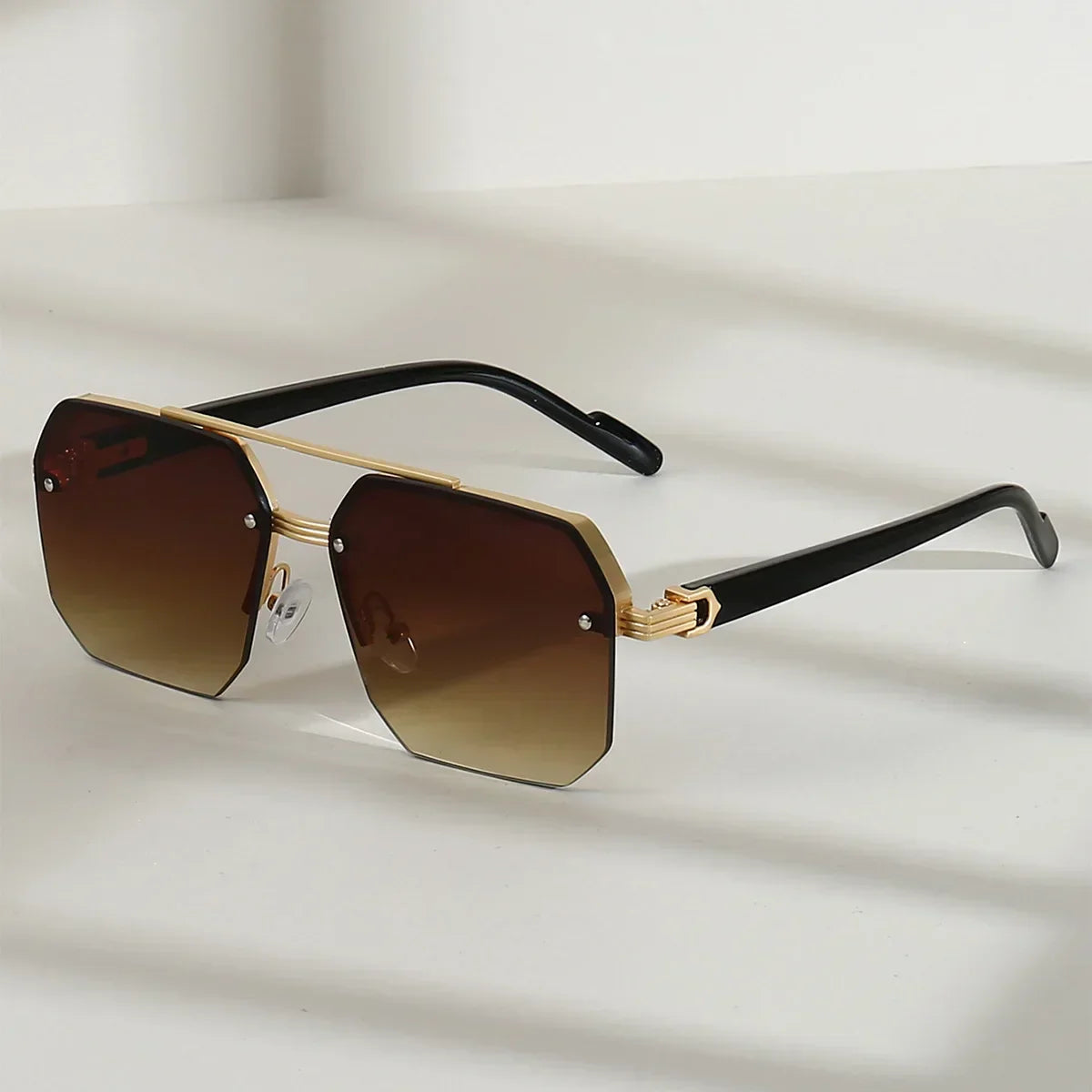 Geometric Rimless Sunglasses UV Protection Fashion Driving Eyewear