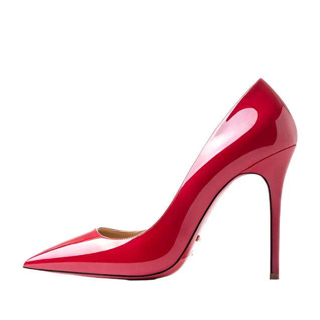 Leather High Heel Red Bottoms Stiletto Pumps Women's 8-12CM
